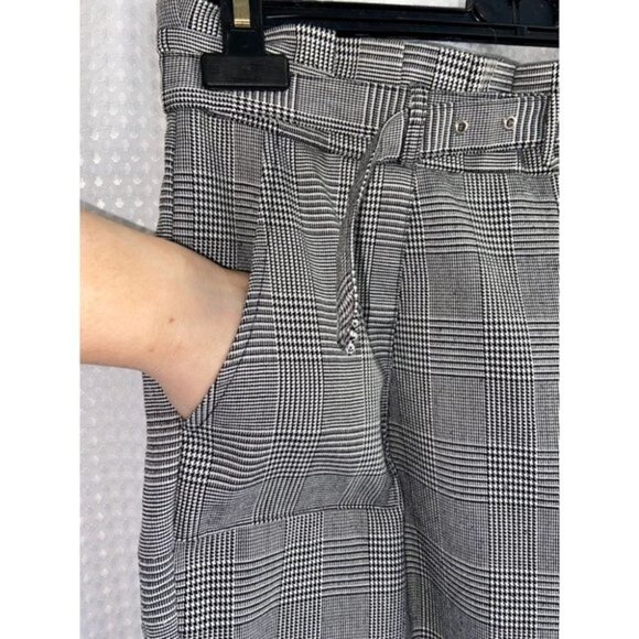 Women’s Onze Montréal paper bag houndstooth‎ trouser pants Sz medium - Picture 3 of 11